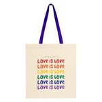 Pride Penny Wise Cotton Canvas Tote Bag - Natural With Purple