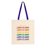 Pride Penny Wise Cotton Canvas Tote Bag - Natural With Purple