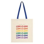 Pride Penny Wise Cotton Canvas Tote Bag - Natural With Royal Blue