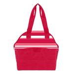 Printed Cooler Tote - Red-red Stripe