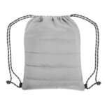 Puffy Quilted Drawstring Bag - Gray