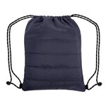Puffy Quilted Drawstring Bag - Navy Blue