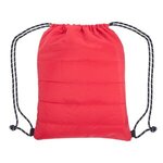 Puffy Quilted Drawstring Bag - Red