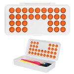 Push Pop Pencil Case - White With Orange