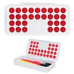 Push Pop Pencil Case - White with Red