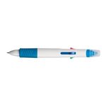 Quatro Pen With Highlighter - White With Blue