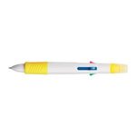 Quatro Pen With Highlighter - White With Yellow