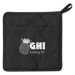 Quilted Cotton Canvas Pot Holder - Black