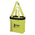 Quilted Slim Line Kooler Tote Bag - Lime