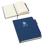 Quorum Soft Touch Journal with Matching Color Gel Pen - Dark Blue