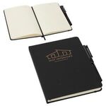 Quorum Soft Touch Journal with Matching Color Gel Pen - Medium Black