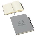 Quorum Soft Touch Journal with Matching Color Gel Pen - Medium Gray