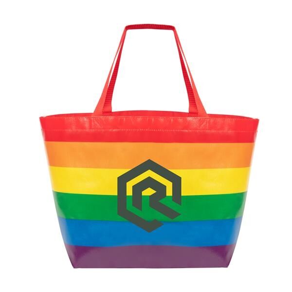 Main Product Image for Rainbow Laminated Non-Woven Tote Bag
