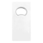 Rectangle Metal Bottle Opener with Magnet - White
