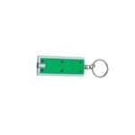 Rectangular LED Key Chain - Green With Silver
