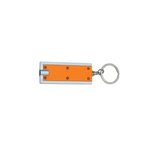 Rectangular LED Key Chain - Orange With Silver