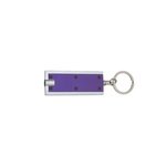 Rectangular LED Key Chain - Purple With Silver