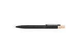 Recycled Aluminum Pen With Bamboo Plunger - Black