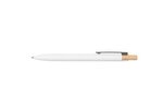 Recycled Aluminum Pen With Bamboo Plunger - White