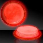 Red 3" Self-Adhering Circle Shaped Light Up Glow Badge - Red