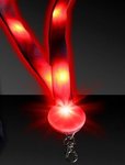 Red 32" Light Up Glow LED Flat Lanyard - Red