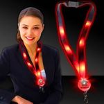 Buy Imprinted Red 32in Light Up Glow LED Flat Lanyard