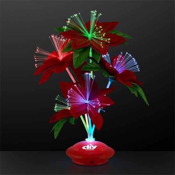 Main Product Image for Red Christmas Flowers Light Up Centerpiece