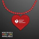 Red Heart Beads Value Necklace with Medallion - Red