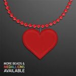 Red Heart Beads Value Necklace with Medallion -  