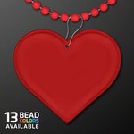 Red Heart Medallion with Beaded Necklace - Red
