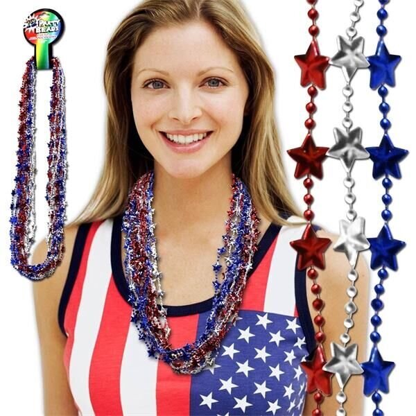 Main Product Image for Red, Silver, Blue Star Beads