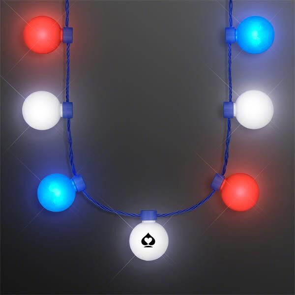 Main Product Image for Custom Printed Red White & Blue Light Globes Necklace