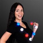 Red White & Blue Light Globes Necklace -  