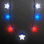 Red, White & Blue Stars String Lights Necklace - Red-white-blue