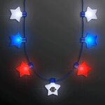 Red, White & Blue Stars String Lights Necklace -  