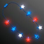 Red, White & Blue Stars String Lights Necklace -  