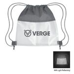 Reflective Heathered Frost Drawstring Bag - Frost Gray