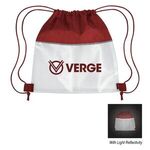 Reflective Heathered Frost Drawstring Bag - Frost Red