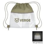 Reflective Heathered Frost Drawstring Bag - Olive