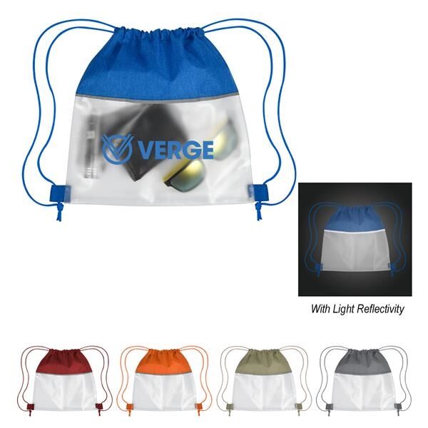 Main Product Image for Reflective Heathered Frost Drawstring Bag