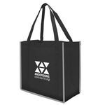 Reflective Large Grocery Tote Bag - Black