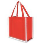 Reflective Large Grocery Tote Bag - Red
