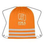 Reflective Safety Drawstring Bag - Orange