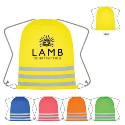 Main Product Image for Printed Reflective Safety Drawstring Bag