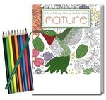Relax Pack-Nature Coloring Book for Adults + Colored Pencils - Standard