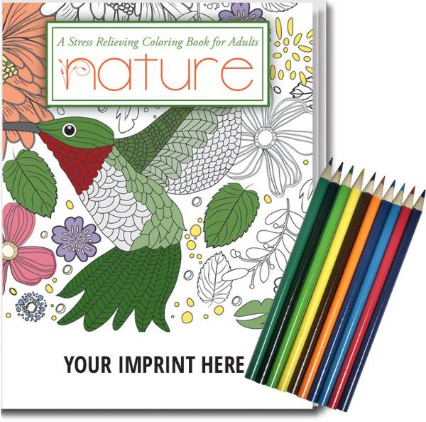 Main Product Image for Relax Pack-Nature Coloring Book For Adults + Colored Pencils