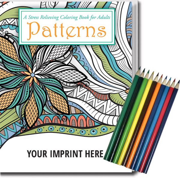 Main Product Image for Relax Pack-Patterns Coloring Book - Adults + Colored Pencils