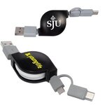 Buy Retractable 3-In-1 Charging Cable