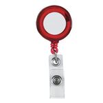 Retractable Badge Holder With Laminated Label - Ruby