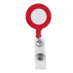 Retractable Badge Holder With Laminated Label - Solid Red